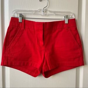 JCrew 3” inch Chino Red Shorts